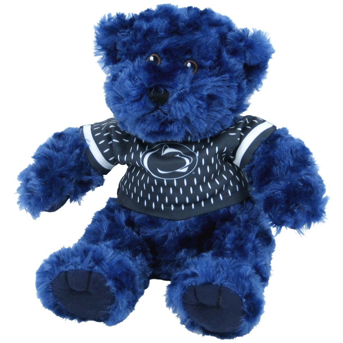 plush stuffed navy bear with Penn State football jersey